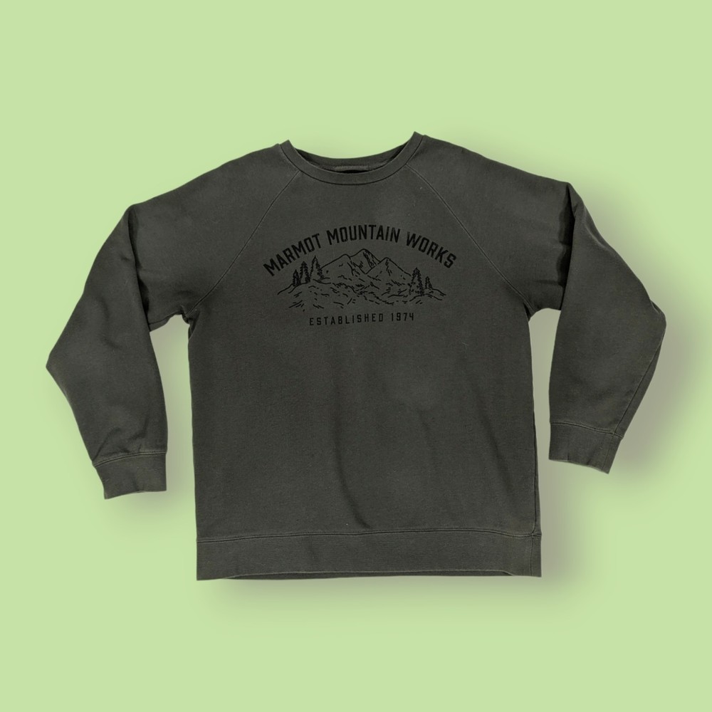 Men's‎ Marmot Mountain Works Crew Sweatshirt Large L green